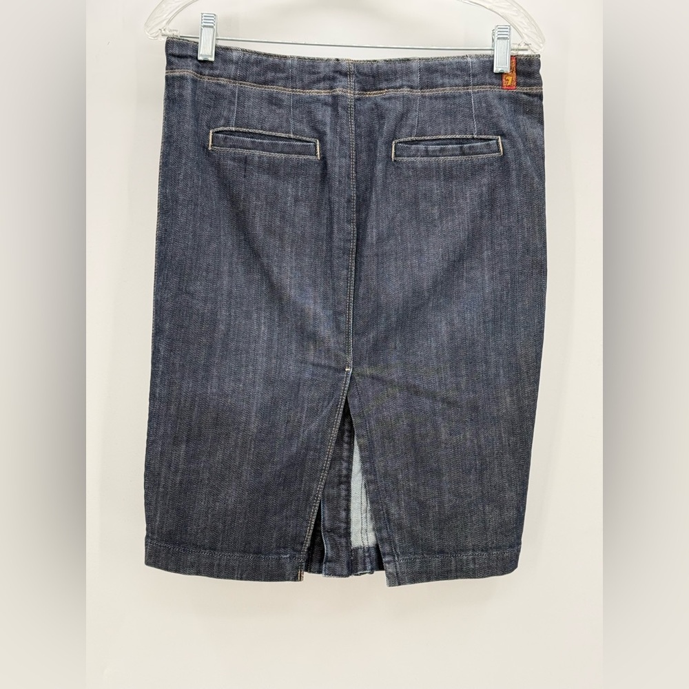 7 For All Mankind Denim Skirt with Ruffle Front Button Detail Size 29 - Picture 3 of 14